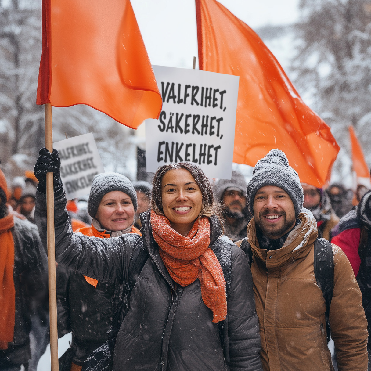 Personer i demonstrationståg