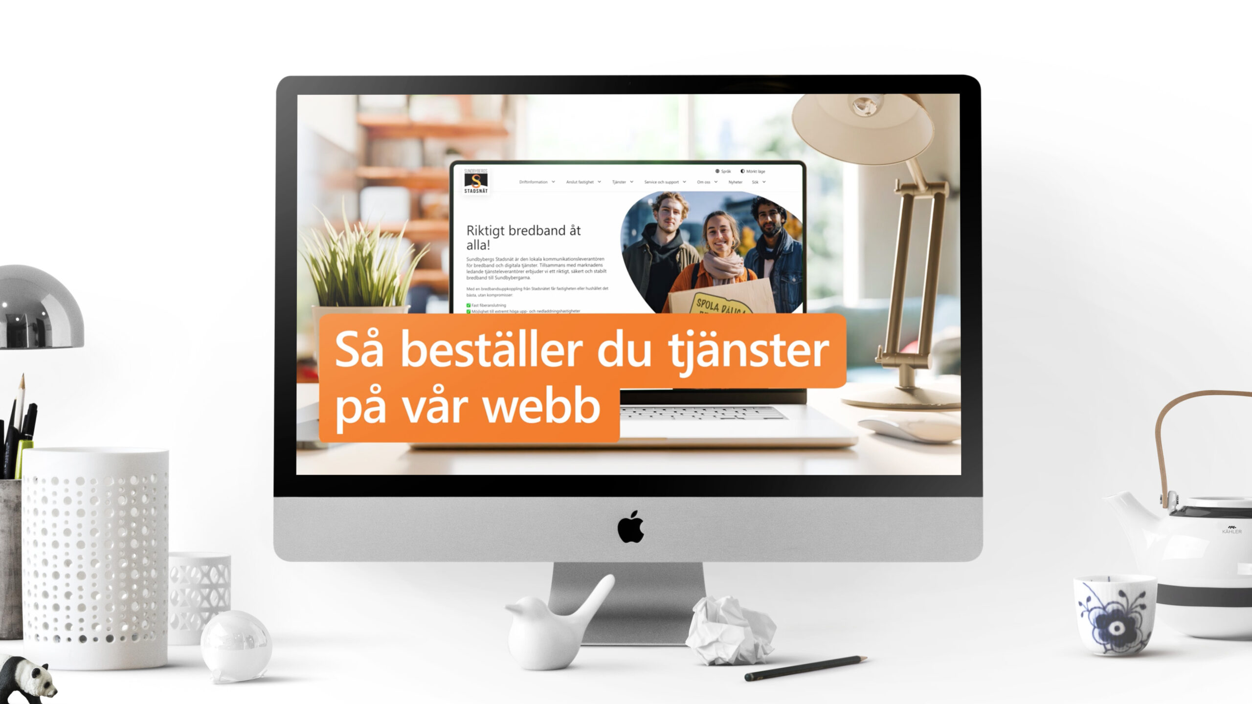 Bild på en dator med instruktionsfilm