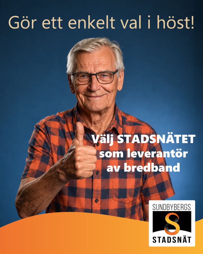 Affisch med leende äldre man och texten "Gör ett enkelt val i höst!"